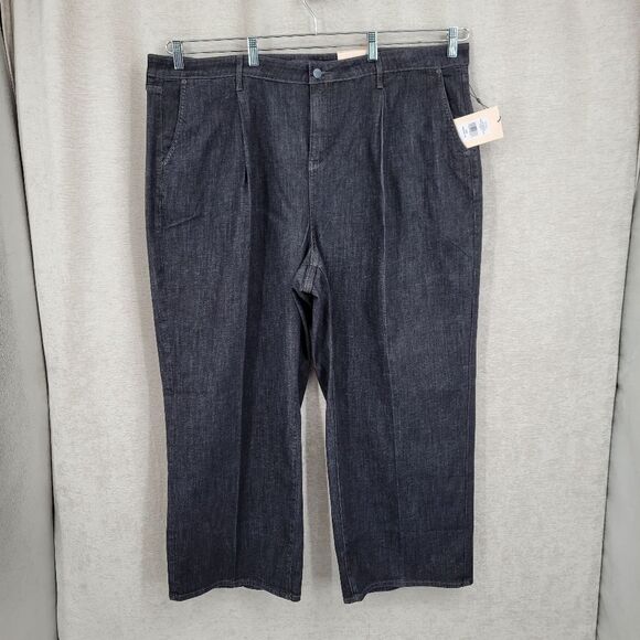 NYDJ Teresa Ankle Wide Leg Jeans with Pleats in Eternity Women's Plus Size 22W - Picture 4 of 15